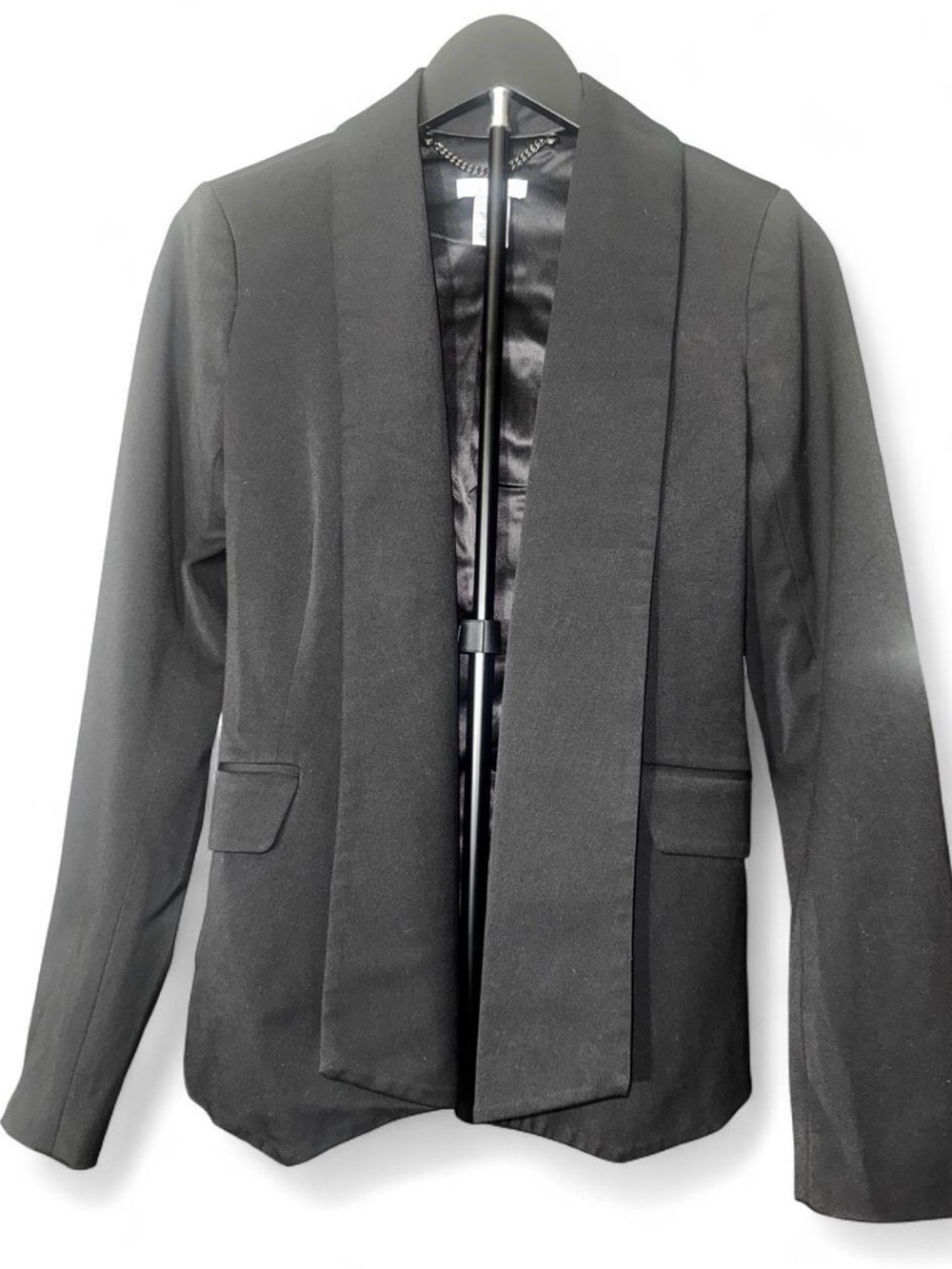 Cache Black Open-Front Drape Blazer